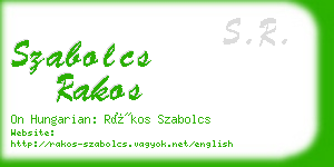 szabolcs rakos business card